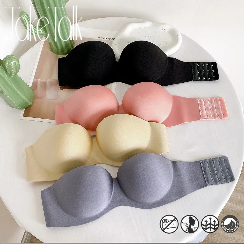 Women Sexy Bras Tube Top Seamless 1/2 Cup Brassiere Female Strapless Underwear Push Up Wireless Intimates Invisible Lingerie