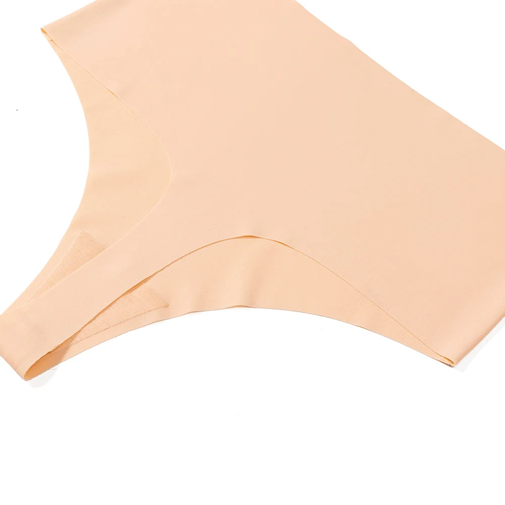 WarmSteps 10Pcs/Set High Waist Women's Thongs Panties Sexy Seamless Ice Silk Female Underwear Solid G-String Lingerie for Woman