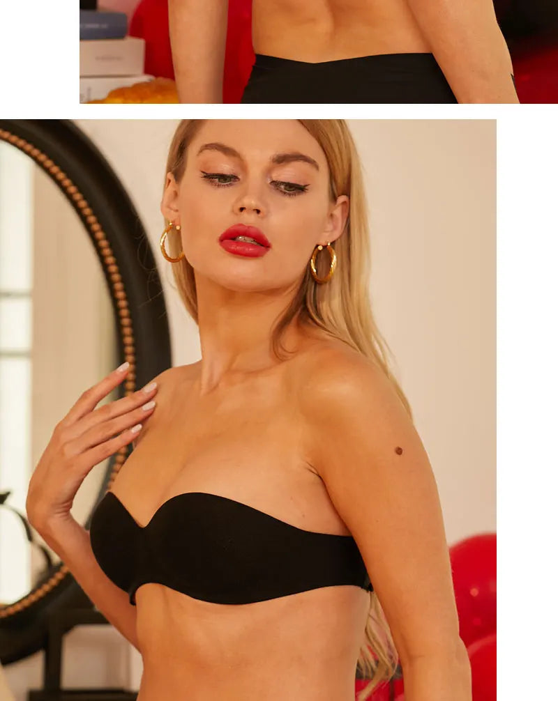 Women Sexy Bras Tube Top Seamless 1/2 Cup Brassiere Female Strapless Underwear Push Up Wireless Intimates Invisible Lingerie