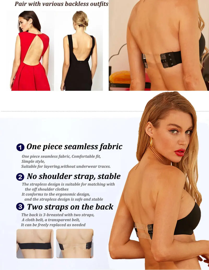 Women Sexy Bras Tube Top Seamless 1/2 Cup Brassiere Female Strapless Underwear Push Up Wireless Intimates Invisible Lingerie