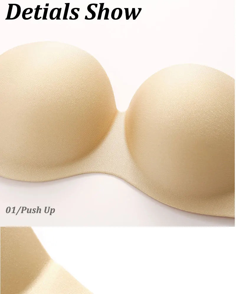 Women Sexy Bras Tube Top Seamless 1/2 Cup Brassiere Female Strapless Underwear Push Up Wireless Intimates Invisible Lingerie