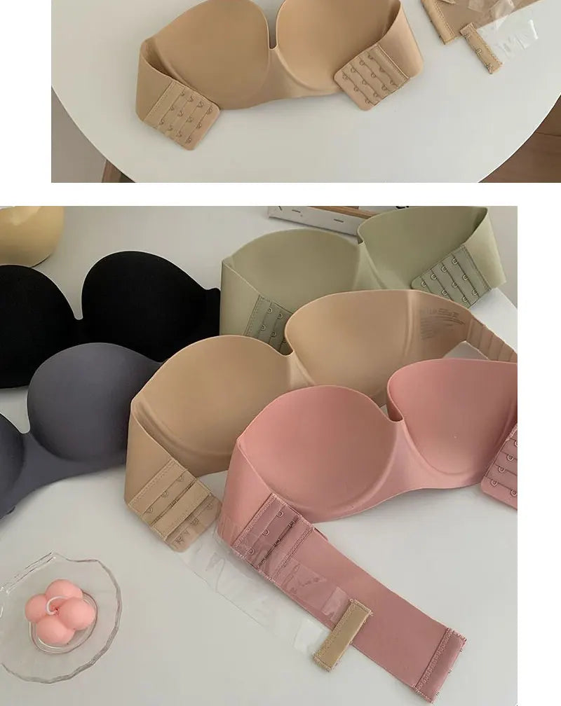 Women Sexy Bras Tube Top Seamless 1/2 Cup Brassiere Female Strapless Underwear Push Up Wireless Intimates Invisible Lingerie