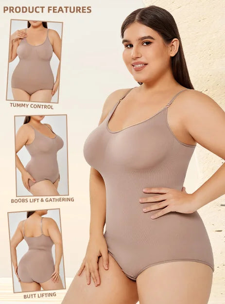 Plus Size Shapewear For Women Jumpsuit Tummy Control Full Bust Body Shaper Bodysuit Elastic Shape Seamless Smooth Rompers Oversized