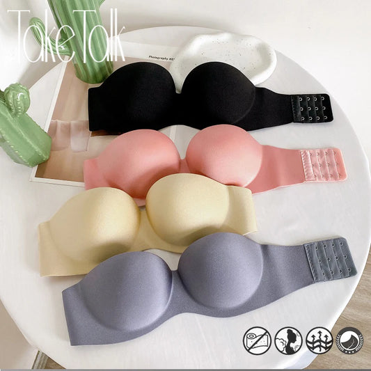 Women Sexy Bras Tube Top Seamless 1/2 Cup Brassiere Female Strapless Underwear Push Up Wireless Intimates Invisible Lingerie