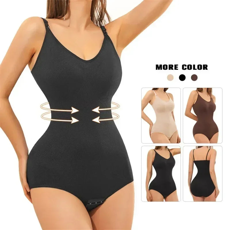 Women's Full Body Shaper Bodysuit - Tummy Control Slimming Corset with Push Up Bra and Thongs