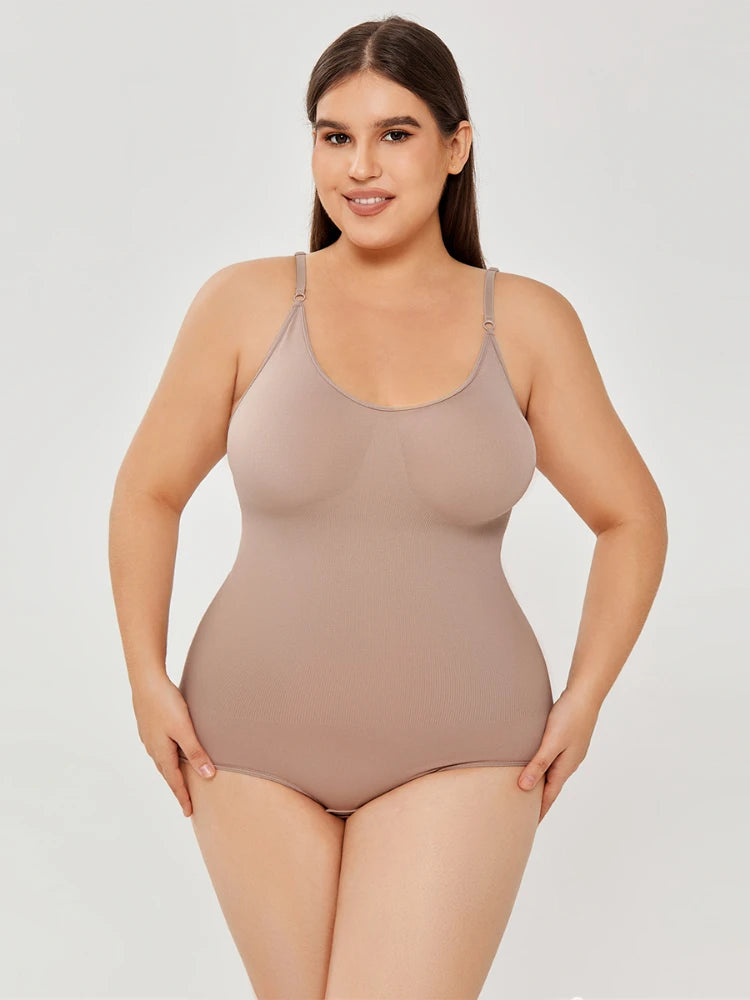 Plus Size Shapewear For Women Jumpsuit Tummy Control Full Bust Body Shaper Bodysuit Elastic Shape Seamless Smooth Rompers Oversized