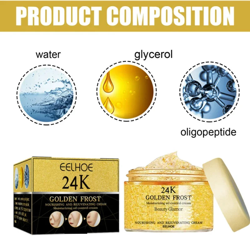 24k Gold Face Cream Firming Lifting Anti-aging Fade Wrinkle Cream Moisturizing Whitening Brighten Smooth Face Skin Repair Cream