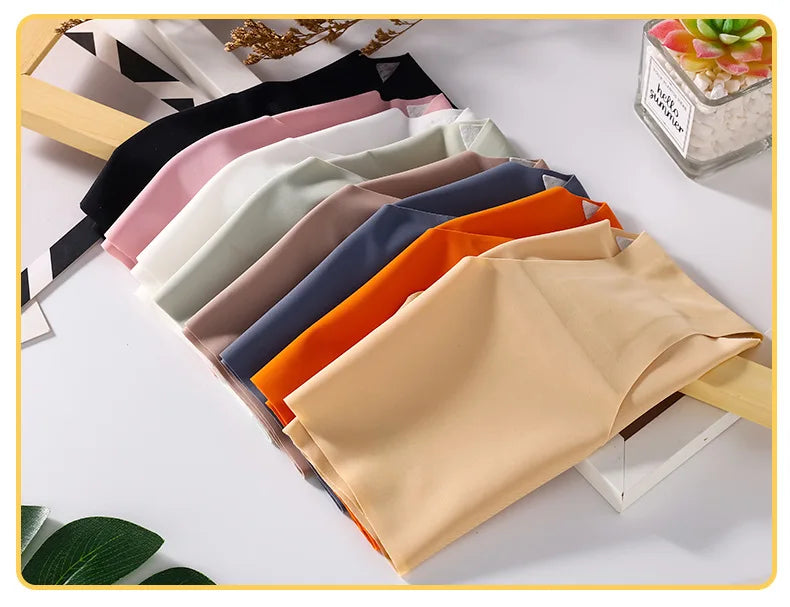 4 PCS/Lot Seamless Panties for Women Plain Panties Slip Silk Female Underwear Soft Thin Light Panti Culotte Femme Underpants