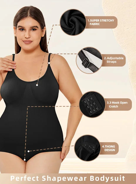 Plus Size Shapewear For Women Jumpsuit Tummy Control Full Bust Body Shaper Bodysuit Elastic Shape Seamless Smooth Rompers Oversized