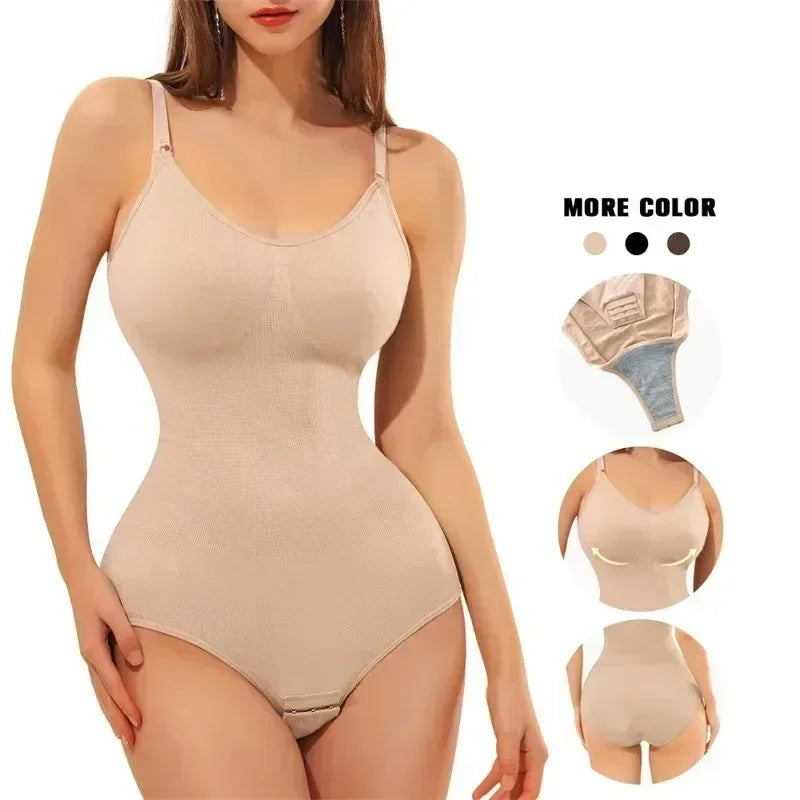 Women's Full Body Shaper Bodysuit - Tummy Control Slimming Corset with Push Up Bra and Thongs