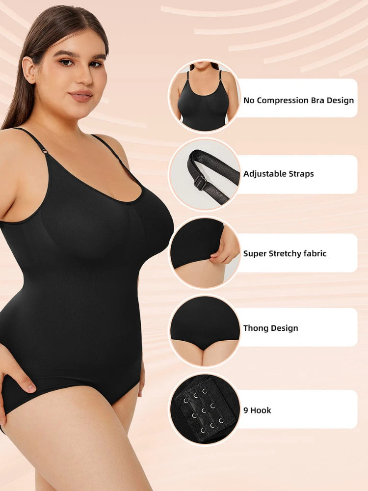 Plus Size Shapewear For Women Jumpsuit Tummy Control Full Bust Body Shaper Bodysuit Elastic Shape Seamless Smooth Rompers Oversized